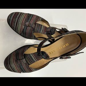Brunate multicolored leather buckle shoes 37 1/2